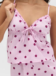 Polka dot cotton short cami set